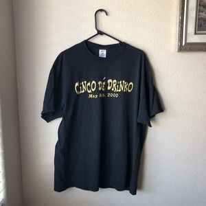 Vintage 2000 Cinco De Drinko Black Graphic T-Shirt Men’s Size XL GUC